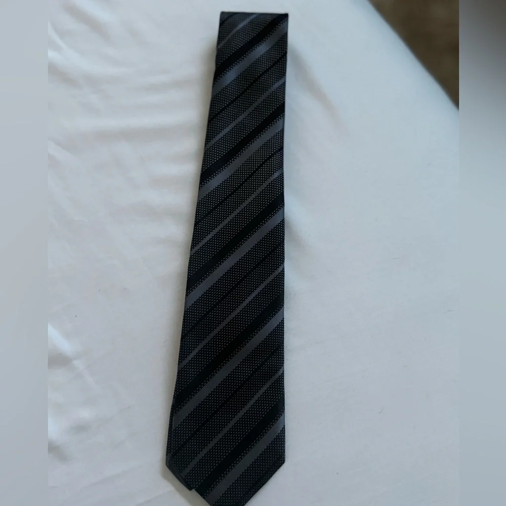 Boys Striped Tie - Black